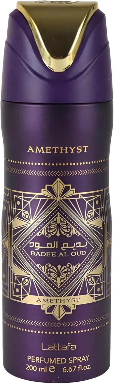 اسپری دئودورانت لطافه بدیع العود آمتیست مناسب برای همه، 200 میلی لیتر