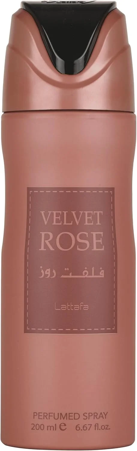 اسپری دئودورانت معطر زنانه لطافه Velvet Rose، ۲۰۰ میلی لیتر (مناسب برای خانم ها و آقایان)