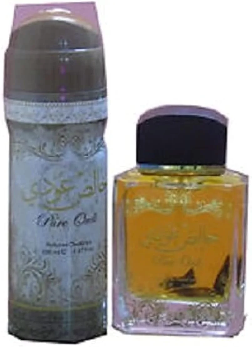 ست هدیه لطافه عود خالص (ادو پرفیوم 100 میلی لیتر، دئودورانت 200 میلی لیتر)