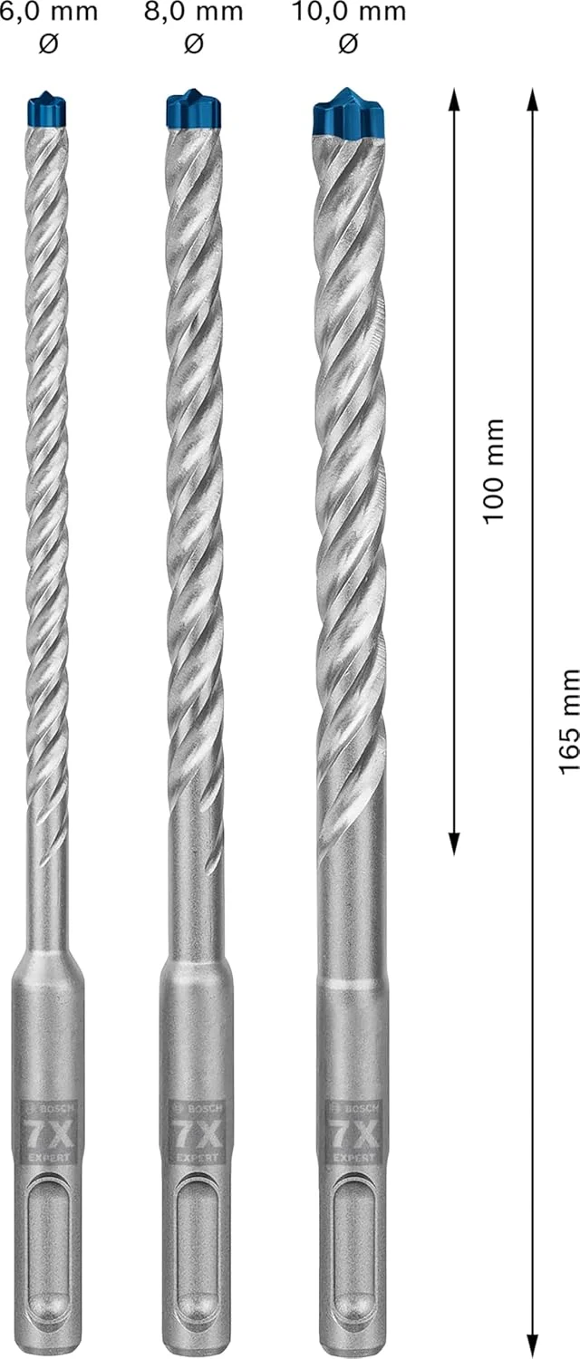 مجموعه سه عددی مته چکش SDS plus-7X بوش پروفشنال (برای بتن مسلح، Ø 6-10 میلی متر، لوازم جانبی چکش چرخشی) مجموعه سه عددی مته چکش SDS plus-7X بوش پروفشنال (برای بتن مسلح، Ø 6-10 میلی متر، لوازم جانبی چکش چرخشی)