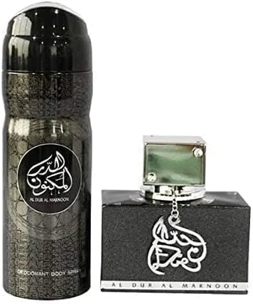 مجموعه هدیه آل دور المکنون از لطافه - عطر مردانه، ادو پرفیوم ۱۰۰ میلی لیتر / دئودورانت ۲۰۰ میلی لیتر