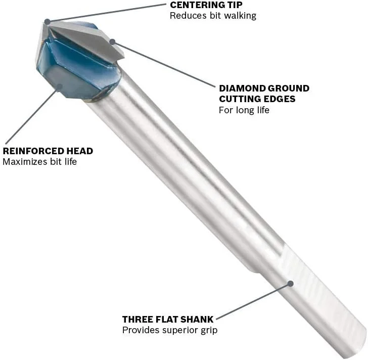 مجموعه ۸ عددی مته کاربیدی الماسه بوش مدل GT3000 مناسب برای سوراخکاری سریع شیشه و کاشی به همراه جعبه نگهداری مجموعه ۸ عددی مته کاربیدی الماسه بوش مدل GT3000 مناسب برای سوراخکاری سریع شیشه و کاشی به همراه جعبه نگهداری