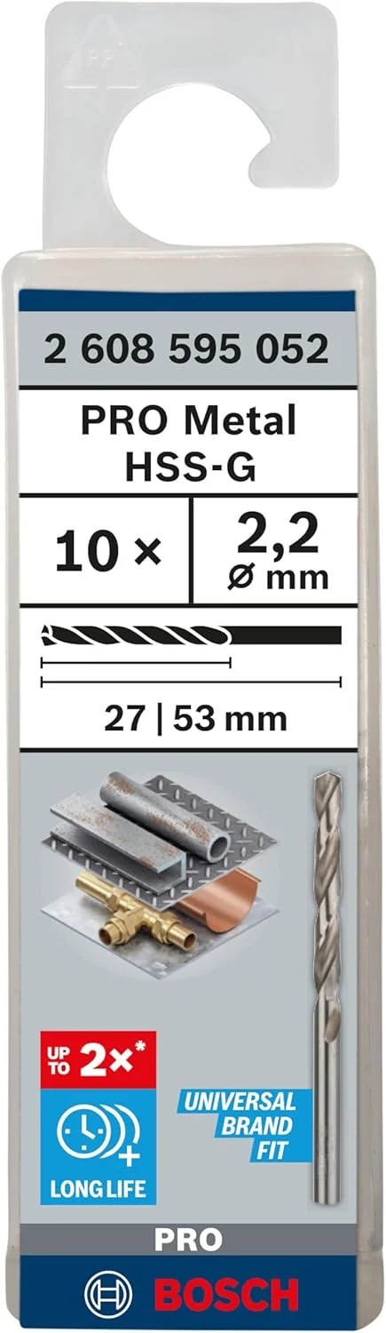 مته فلز HSS-G بوش مدل 2608595052، استاندارد Din338، سایز 2.2 میلیمتر × 27 میلیمتر × 53 میلیمتر، نقرهای مته فلز HSS-G بوش مدل 2608595052، استاندارد Din338، سایز 2.2 میلیمتر × 27 میلیمتر × 53 میلیمتر، نقرهای