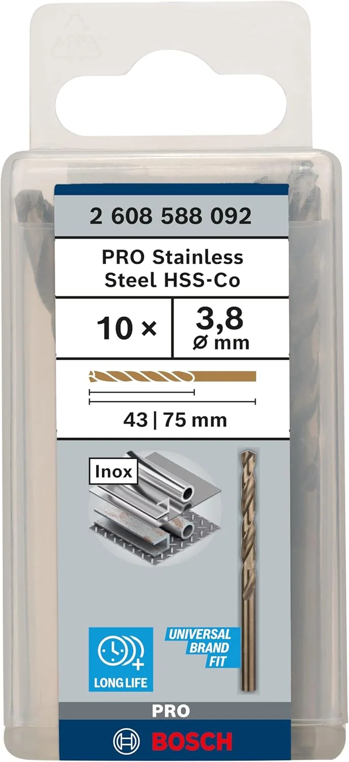 مته فلز Hss-Co بوش مدل 2608588092، برنزی، 3.8 میلی متر، 10 عددی مته فلز Hss-Co بوش مدل 2608588092، برنزی، 3.8 میلی متر، 10 عددی