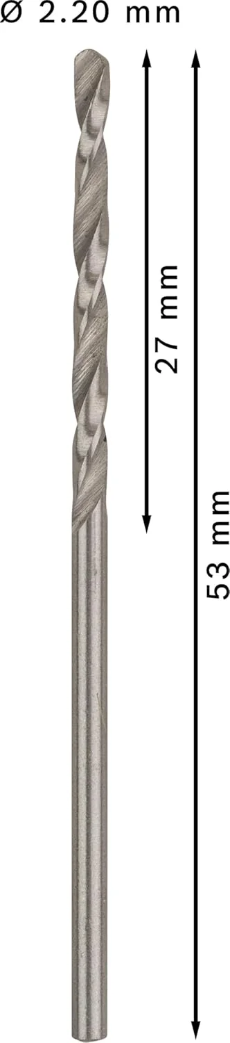 مته فلز HSS-G بوش مدل 2608595052، استاندارد Din338، سایز 2.2 میلیمتر × 27 میلیمتر × 53 میلیمتر، نقرهای مته فلز HSS-G بوش مدل 2608595052، استاندارد Din338، سایز 2.2 میلیمتر × 27 میلیمتر × 53 میلیمتر، نقرهای