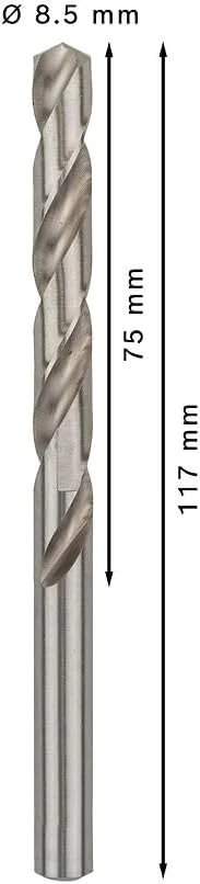 مته فلز Hss-G بوش 2608595073، 8.5 میلی متر، 5 عددی