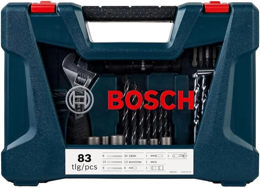 جعبه ابزار دریل تیتانیومی 83 تکه بوش V-Line