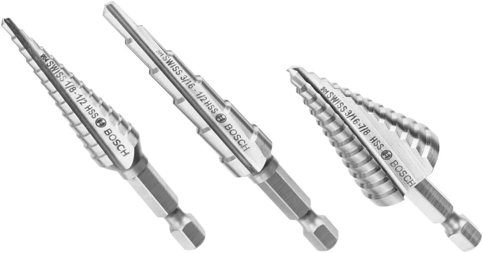 مجموعه مته پله ای توربو بوش مدل IMSDC003، سه عددی، فولاد تندبر