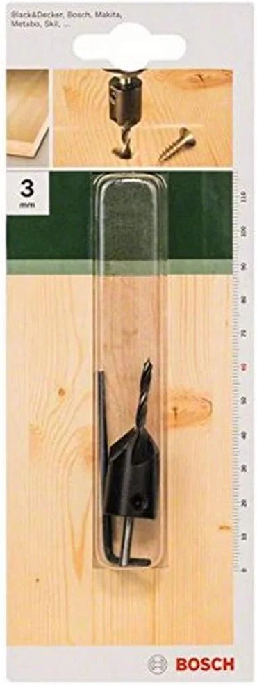 مته چوب بوش 2609255216 با خزینه 90 درجه / قطر 3 میلی متر