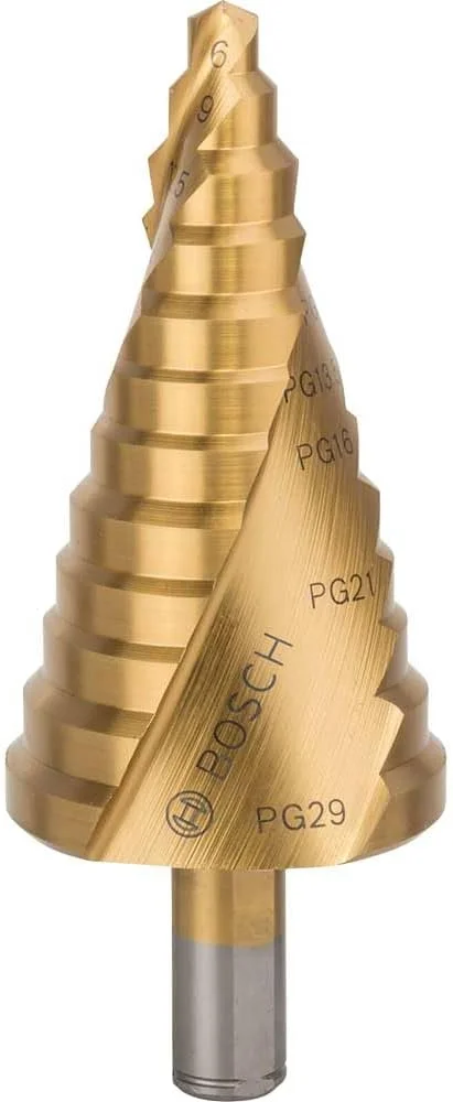 مجموعه مته پله ای فلز HSS-Tin بوش 2608587435، 6 میلی متر - 37 میلی متر، طلایی