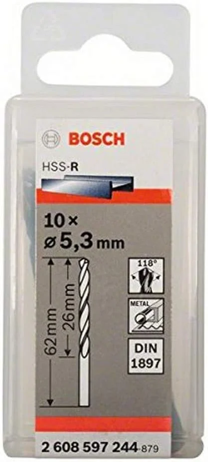 مته های ته گرد بوش پروفشنال 2608597244، HSS-R، DIN 1897، مشکی، 5.3 x 66 میلی متر