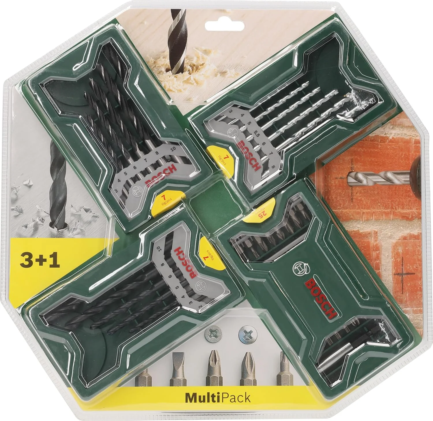 مجموعه مته های مینی ایکس-لاین بوش مدل 2607017071، نقره ای/مشکی (3 به علاوه 1)