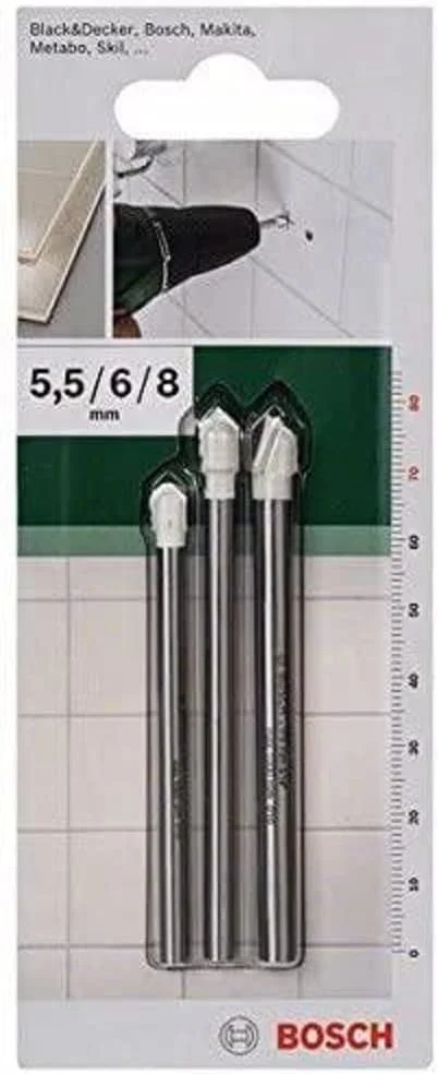 مجموعه مته کاشی بوش مدل 2609255590 (3 عددی) مجموعه مته کاشی بوش مدل 2609255590 (3 عددی)