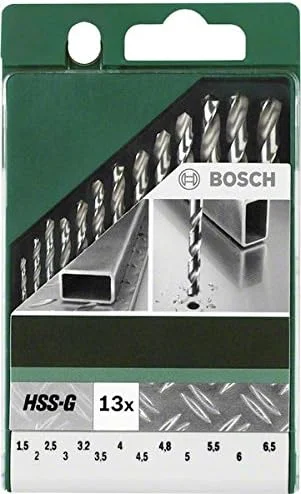 مجموعه ۱۳ عددی مته فلز HSS-G بوش مدل 2609255061 مطابق با استاندارد DIN 338 مجموعه ۱۳ عددی مته فلز HSS-G بوش مدل 2609255061 مطابق با استاندارد DIN 338