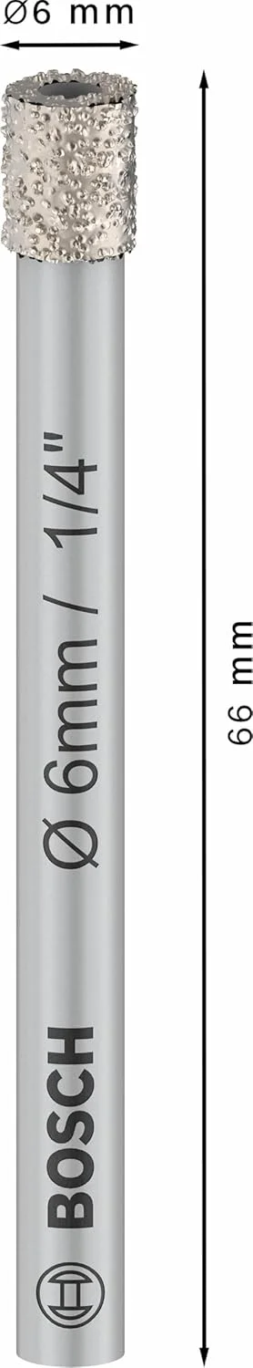 مته الماسه سرامیک بوش پروفشنال مدل Expert، مناسب برای کاشی سخت، سنگ سخت، سنگ نرم، قطر 6 میلی متر، لوازم جانبی دریل