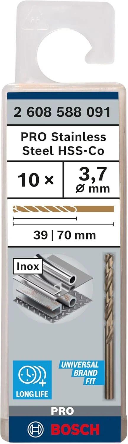 مته فلز Hss-Co بوش مدل 2608588091، برنزی، 3.7 میلی متر، 10 عددی