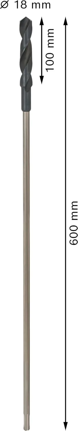 مته بتن کن چهارشیار بوش مدل 2608597409، نقره ای، 18x600 میلی متر