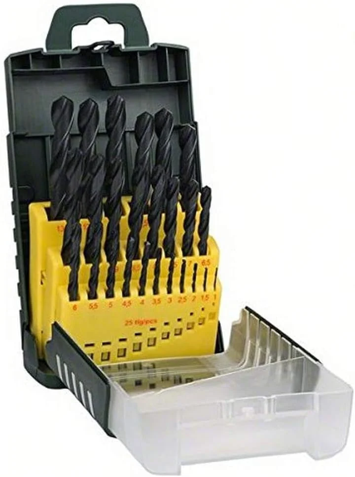 مجموعه ۲۵ عددی مته فلز HSS-R بوش مدل 2607017153، مشکی