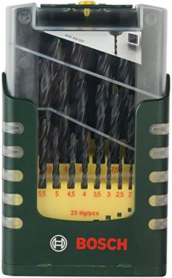 مجموعه ۲۵ عددی مته فلز HSS-R بوش مدل 2607017153، مشکی