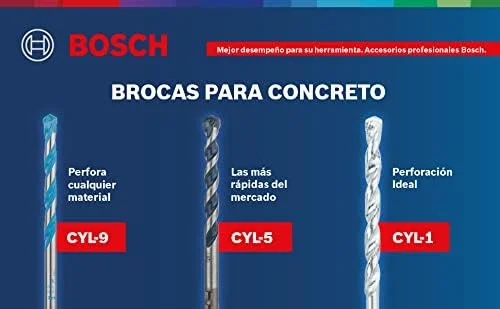 مته چکش کاری کاربید گرانیت آبی بوش HCBG16 سایز 1/2 اینچ در 6 اینچ