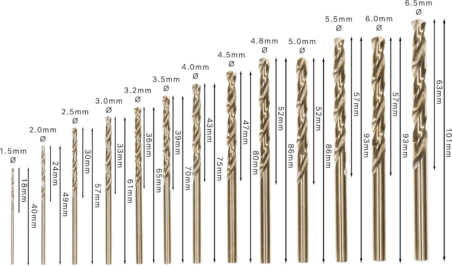 مجموعه ۱۳ عددی مته فلز HSS-Co بوش مدل 2607019926، طلایی مجموعه ۱۳ عددی مته فلز HSS-Co بوش مدل 2607019926، طلایی