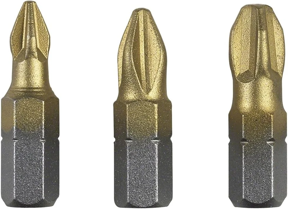 مجموعه ۳ عددی مته پیچ گوشتی بوش مدل 2609255965 سایز 25 میلی متر PH1/ PH2/ PH3 با روکش تیتانیوم