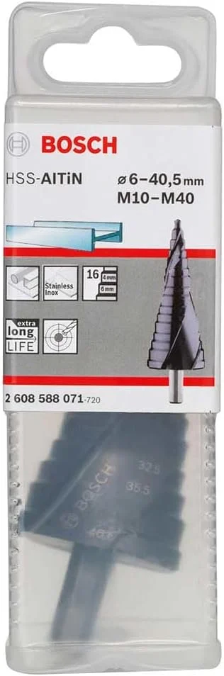 مجموعه مته پله ای فلز HSS-Altin بوش 2608588071، 6 میلی متر - 40.5 میلی متر، نقره ای