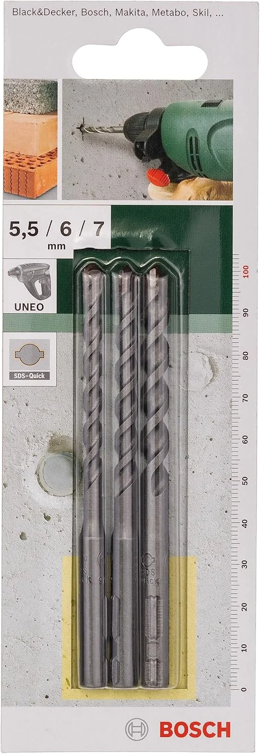 مجموعه ۳ عددی مته بتن کن بوش مدل Uneo مجموعه ۳ عددی مته بتن کن بوش مدل Uneo