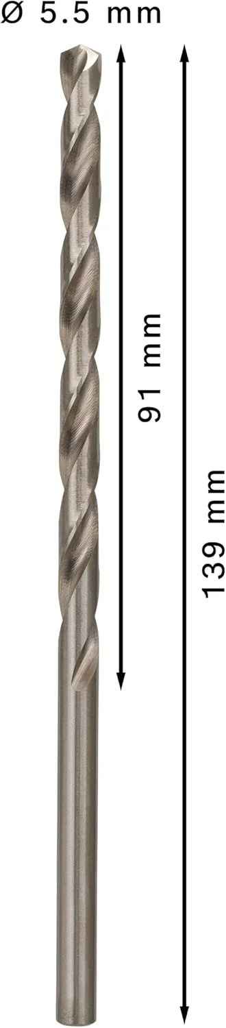 مته فلز HSS-G بوش 2608596821 DIN340، 5.5 میلی متر × 91 میلی متر × 139 میلی متر مته فلز HSS-G بوش 2608596821 DIN340، 5.5 میلی متر × 91 میلی متر × 139 میلی متر