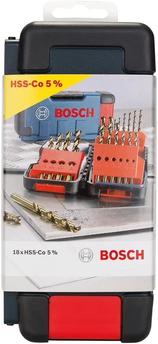 مجموعه مته های فلزی HSS-CO بوش ToughBox، ۱۸ عددی، قطر ۱-۱۰ مجموعه مته های فلزی HSS-CO بوش ToughBox، ۱۸ عددی، قطر ۱-۱۰