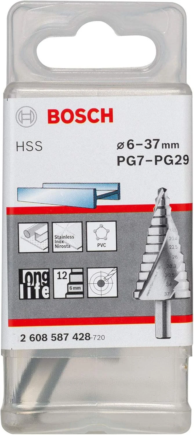 مجموعه مته پله ای فلز HSS بوش 2608587428، 6 میلی متر - 37 میلی متر مجموعه مته پله ای فلز HSS بوش 2608587428، 6 میلی متر - 37 میلی متر