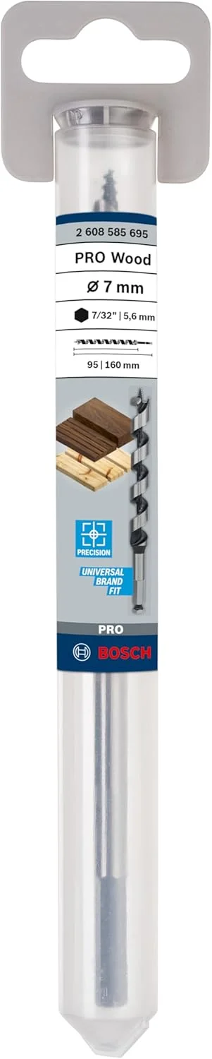 مته مارپیچ بوش 2608585695، دنباله شش گوش، 7 میلی متر × 100 میلی متر × 160 میلی متر، مشکی/نقره ای