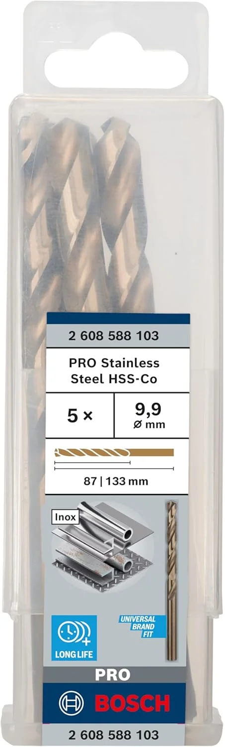مته فلز HSS-Co بوش 2608588103، سایز 9.9x8 میلی متر، 5 عددی