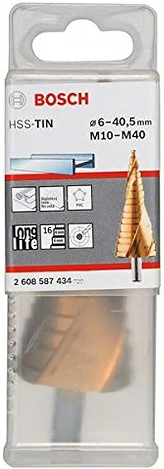 مجموعه مته پله ای فلز HSS-Tin بوش مدل 2608587434، 6 میلی متر - 40.5 میلی متر، طلایی