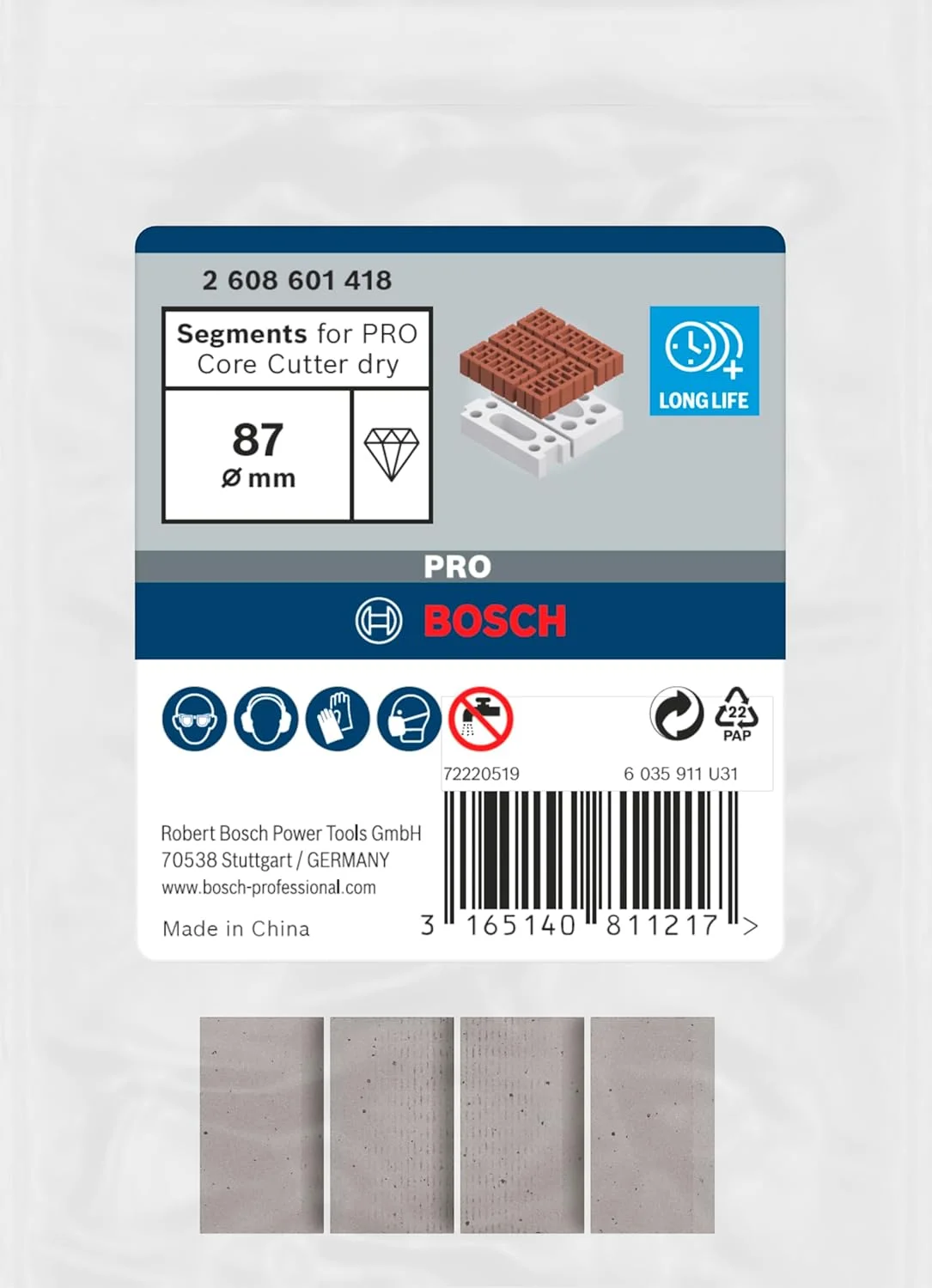 قطعه الماسه مته مرطوب بوش مدل 2608601418، سایز 87 میلی متر قطعه الماسه مته مرطوب بوش مدل 2608601418، سایز 87 میلی متر