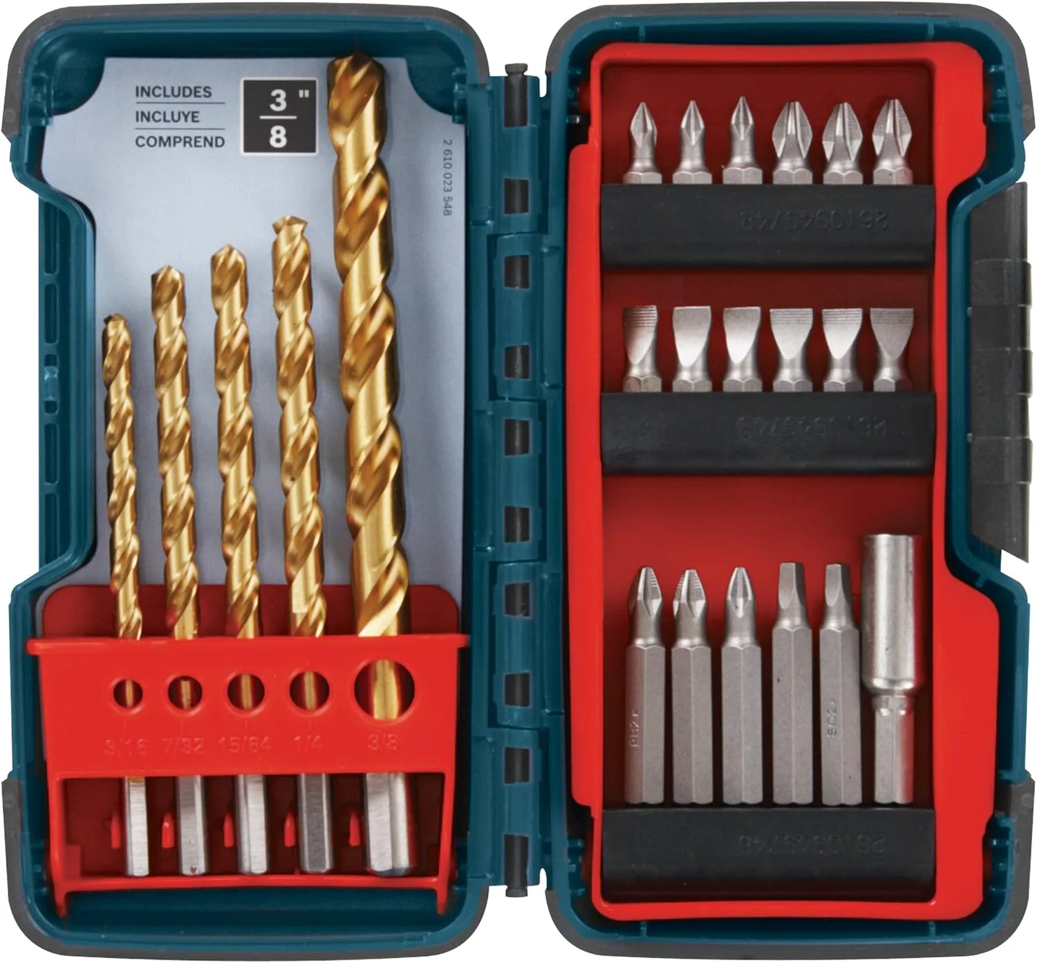 مجموعه مته و سری پیچ گوشتی تیتانیومی بوش مدل TS4023 به همراه جعبه مقاوم و جمع و جور، 23 قطعه