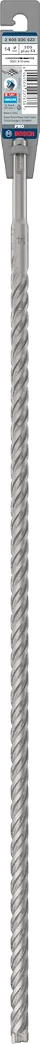 مته الماسه 5X SDS Plus بوش 2608836623، سایز 14 میلی‌متر، طول 615 میلی‌متر، بسته‌ تکی، خاکستری