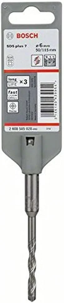 مته الماسه بتن کن بوش مدل SDS Plus-7، سایز 6 میلی‌متر در 50 میلی‌متر در 115 میلی‌متر، نقره‌ای