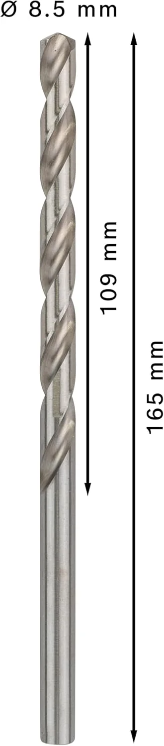 مته فلز HSS-G بوش 2608596828 DIN340، 8.5 میلی متر × 109 میلی متر × 165 میلی متر