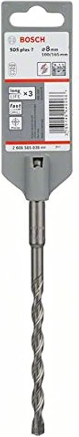 مته الماسه SDS Plus-7 بوش پروفشنال 2608585039، سایز 8 میلی متر در 100 میلی متر در 165 میلی متر، نقره ای