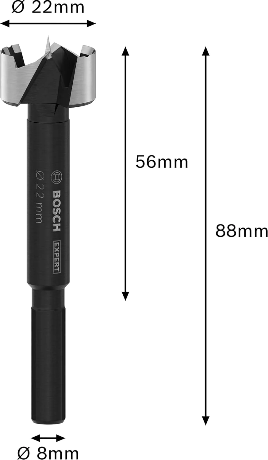 مته گازور چوب بوش سری Expert، مناسب چوب نرم و سخت، قطر 22 میلی‌متر