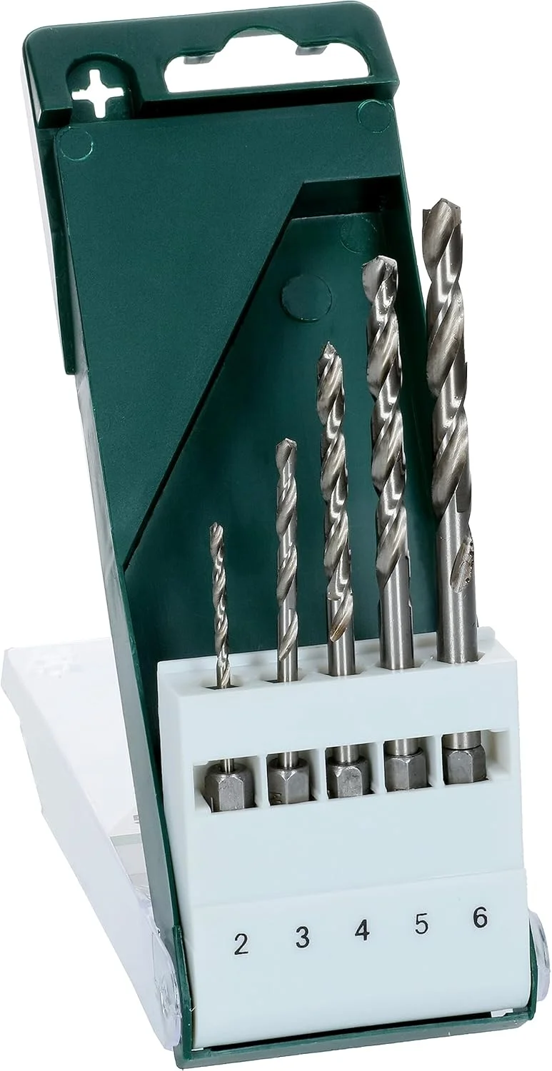 مجموعه مته فلز بوش 2609255127، 5 عددی، فولاد تندبر G، با شفت شش گوش 2-3-4-5-6، اتصال مادگی مخروطی، زاویه 135 درجه، HEX 3126-E 6.4