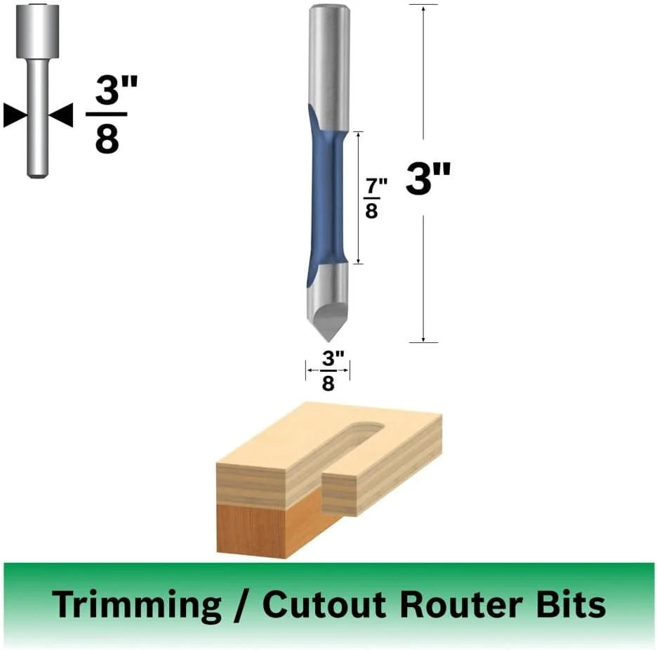 مته پانل راهنما فولادی تندبر بوش مدل 85147 با قطر 3/8 اینچ، تک فلوت و نوک سوراخ‌کاری