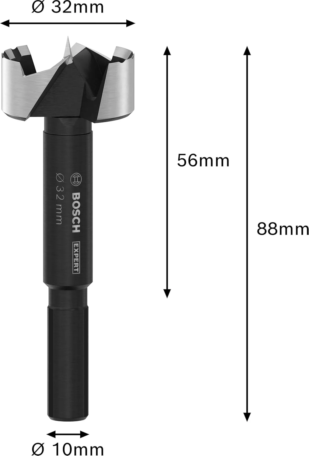 مته گازور چوب بوش سری Expert، مناسب چوب نرم و سخت، قطر 32.00 میلی متر