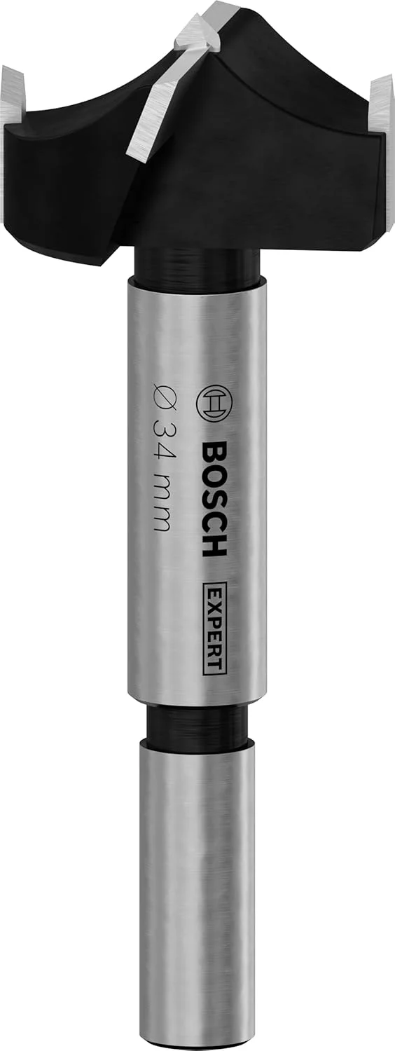 مته سوراخ لولا چوب روکش دار بوش مدل Expert، مناسب برای پنل های روکش پلاستیکی، تخته مبلمان چوب جامد، 34.00 میلی متر، لوازم جانبی حرفه ای برای دریل ایستاده