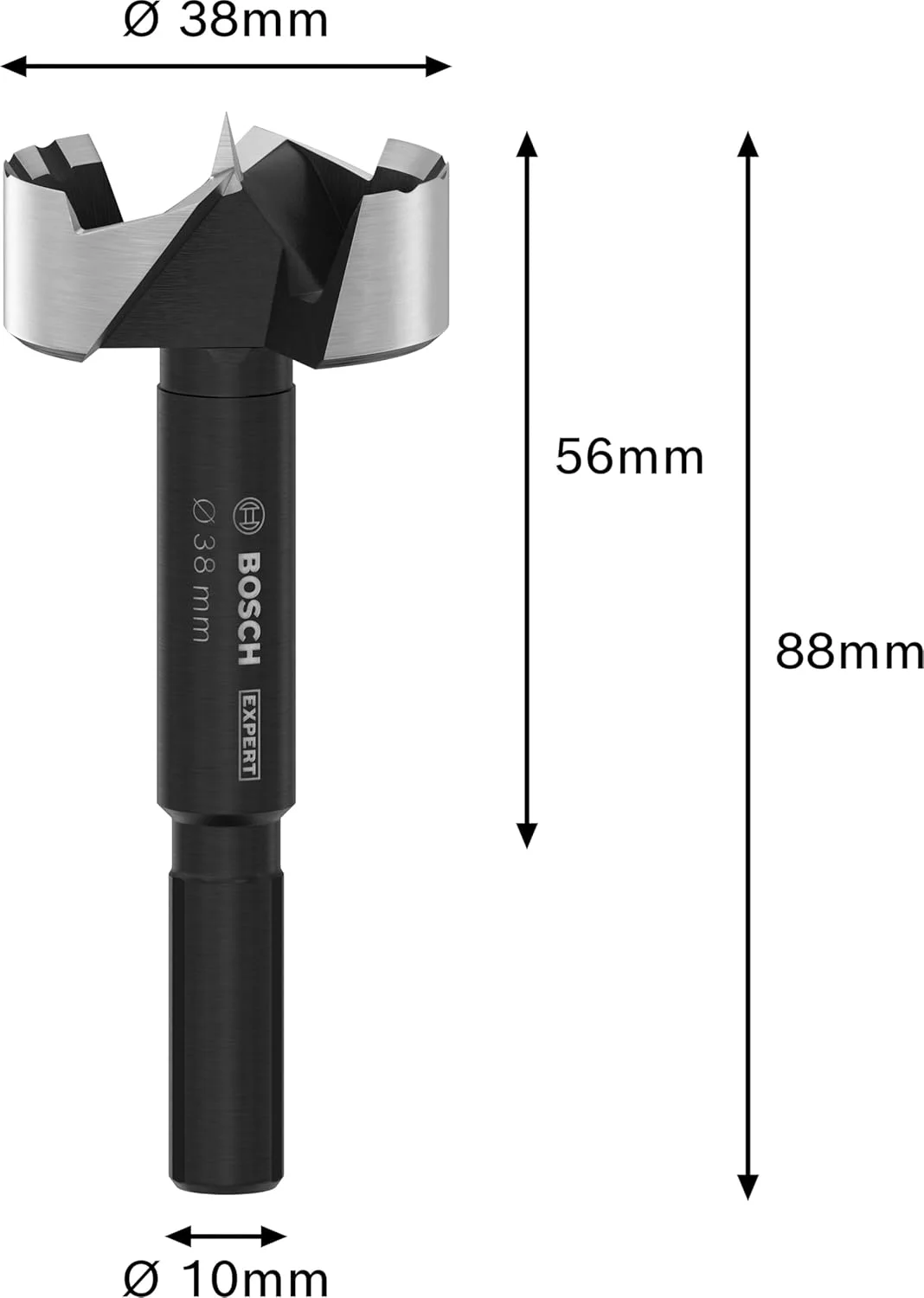 مته گازور چوب بوش سری Expert، مناسب چوب نرم و سخت، قطر 38.00 میلی متر