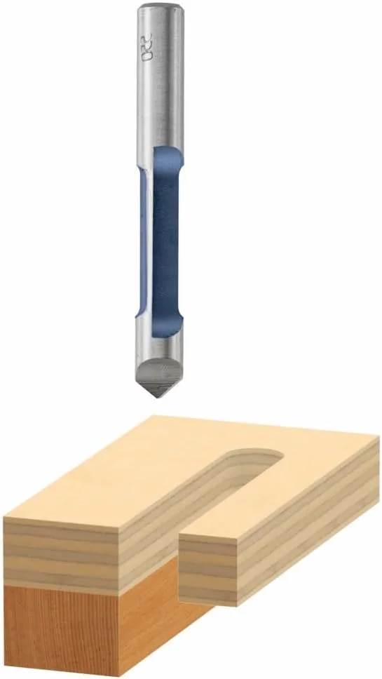 مته فرز نجاری بوش 85246 با نوک کاربید و دنباله 1/2 اینچ، شیار مستقیم، تک فلوت