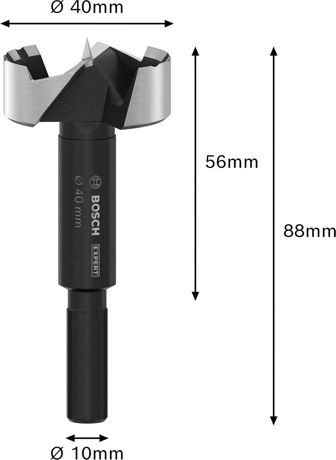 مته گازور چوب بوش سری Expert، مناسب چوب نرم و سخت، قطر 40 میلی‌متر