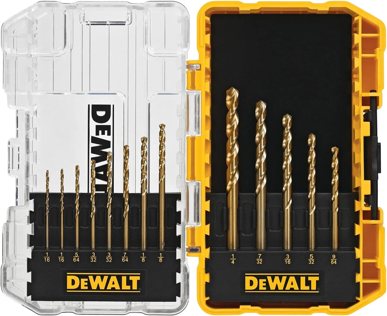 مجموعه ۱۳ عددی مته های پیچشی با نوک شکاف دار DEWALT با پوشش نیترید تیتانیوم (DW1363)