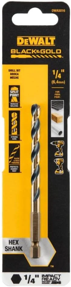 مته آهن 1/4 اینچ مشکی و طلایی